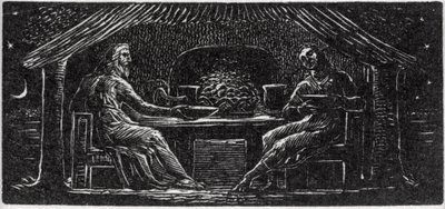 Thenot und Colinet essen zusammen, Illustration aus Dr. Thorntons 