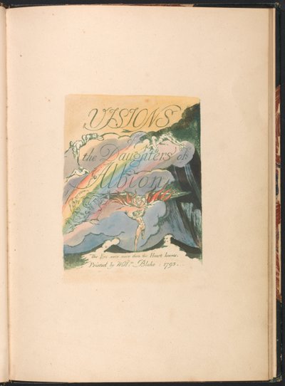 Visionen der Töchter Albions, Tafel 2, Titelseite von William Blake