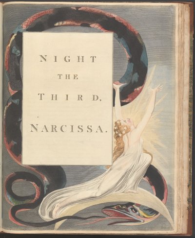 Youngs Nachtgedanken, Seite 43, Nacht die Dritte, Narcissa. von William Blake