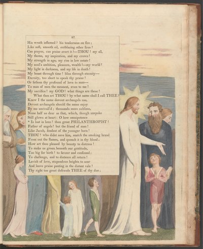 Youngs Nachtgedanken, Seite 87, "Ist in Liebe verloren! du großer Philanthrop" von William Blake