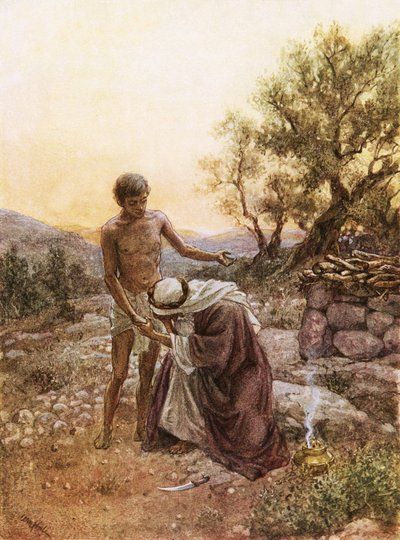 Abraham und Isaak auf dem Berg Moriah von William Brassey Hole