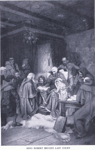 Der letzte Hof von König Robert Bruce, aus Cassells Geschichte des britischen Volkes veröffentlicht von der Waverley Book Company Limited, ca. 1940 von William Brassey Hole