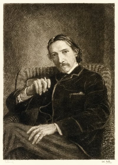 Robert Louis Stevenson (1850-1894) britischer Autor, bekannt für seine Bestseller 