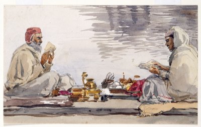 Zwei heilige Männer lesen den Granth Saheb, Umritsar von William Carpenter