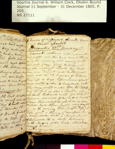 Clark Family Collection - Band 6. Elkskin Journal, Seite 205, 22.-23. Dezember 1805 von William Clark