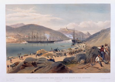 Balaklawa zeigt den Zustand der Kais und der Schiffe im Mai 1855 von William Crimea Simpson