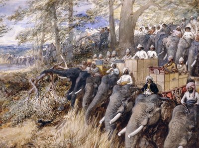 Der Prinz von Wales im Terai, der mit Sir Jung Bahadur Rana den Dschungel schlägt von William Crimea Simpson