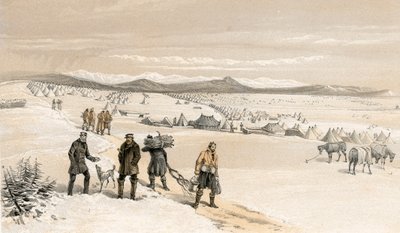 Das Lager der 2. Division, Blick nach Osten, Januar 1855 von William Crimea Simpson