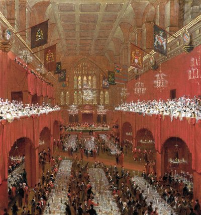 Bankett in der Guildhall, Stadt London, 1814 von William Daniell