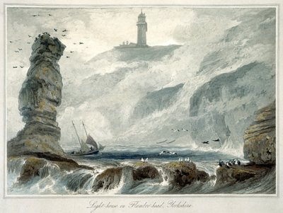 Leuchtturm auf Flamborough Head, Yorkshire, 1822 von William Daniell