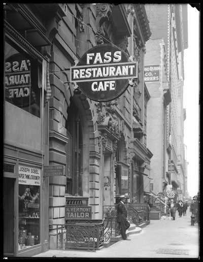 Schild für Fass Café, 19 W. 31st Street, New York City, 14. Juni 1916 von William Davis Hassler