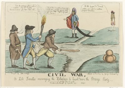 Englische Karikatur über die niederländischen Bürgerstreitigkeiten, 1787 von William Dent