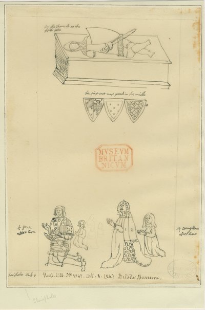 Tamworth Church - Grab: Zeichnung in Tinte, nd [?17. Jh.] (Zeichnung) von William Dugdale