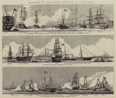 Skizzen bei der Marineparade in Spithead (Gravur) von William Edward Atkins