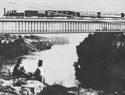 Erste Eisenbahnbrücke über den Niagara von William England