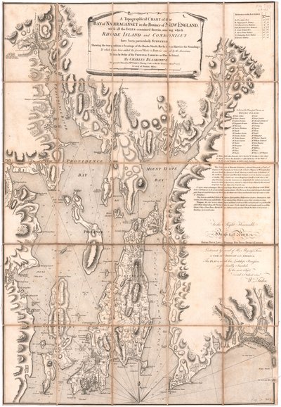 Topographische Karte von Rhode Island von Blaskewitz von William Faden