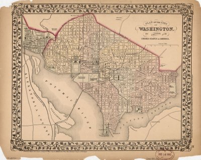 Plan der Stadt Washington - die Hauptstadt der Vereinigten Staaten von Amerika von William Gamble