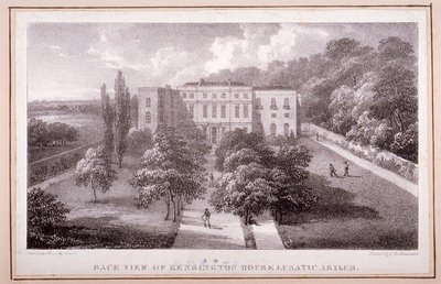 Ansicht des Kensington House Lunatic Asylum, um 1830 von William Gauci