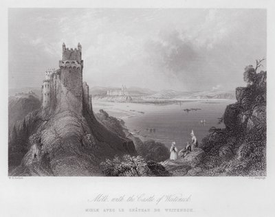 Molk, mit der Burg Weiteneck (Stich) von William H. Bartlett