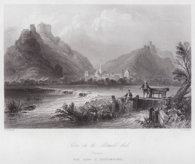 Szene im Altmühltal, Bayern (Stich) von William H. Bartlett