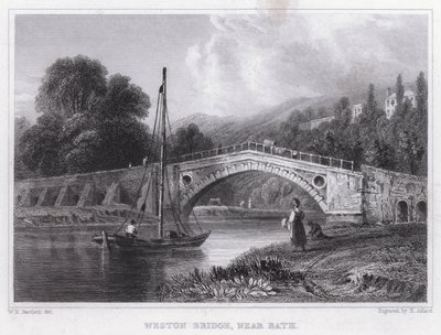 Weston Bridge, nahe Bath (Gravur) von William H. Bartlett