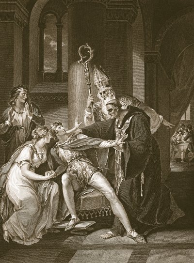 Edwy und Elgiva, graviert von Isaac Taylor, Illustration aus David Humes 