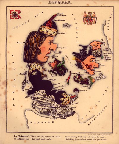 Geographischer Spaß - humorvolle Umrisse verschiedener Länder, mit einer Einführung und beschreibenden Zeilen LOC 84675540-16 von William Harvey
