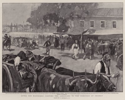 Nach den Massakern, die Armenier zum Friedhof von Shishly karren von William Hatherell