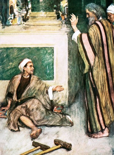Petrus und Johannes heilen den Lahmen von William Hatherell