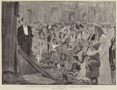 Der Kinderkostümball im Mansion House, Beobachtung der Marionettenshow von William Hatherell