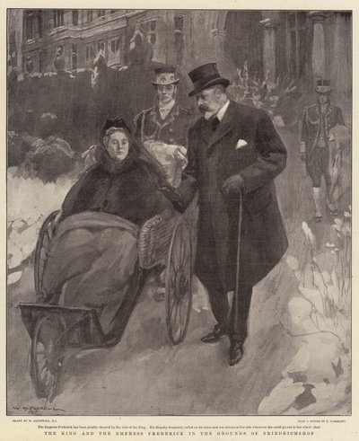 Der König und die Kaiserin Friedrich im Park von Friedrichshof von William Hatherell