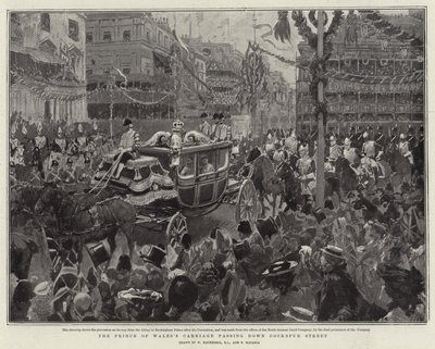 Die Kutsche des Prinzen von Wales fährt die Cockspur Street hinunter von William Hatherell