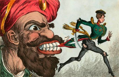 Der Beginn des Krimkrieges aus Sicht des westeuropäischen Karikaturisten, 1850er Jahre von William Heath