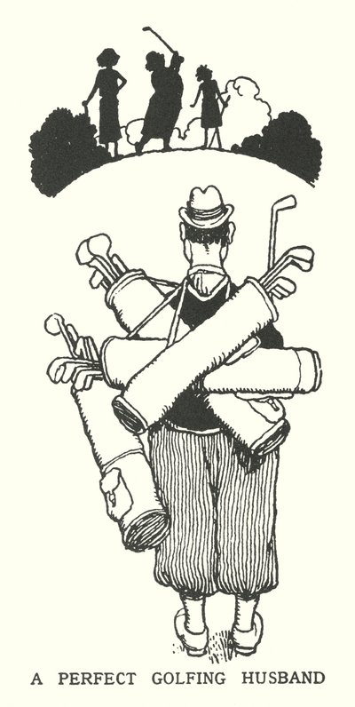 Ein perfekter Golf-Ehemann (Litho) von William Heath Robinson