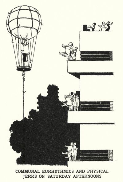 Gemeinsame Eurhythmik und körperliche Übungen an Samstagnachmittagen von William Heath Robinson