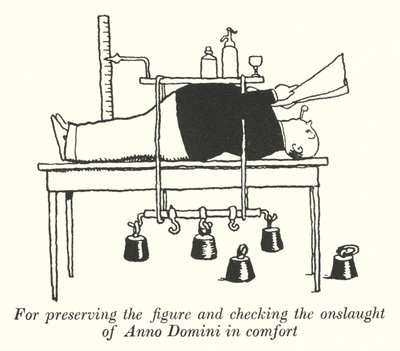 Zur Erhaltung der Figur und zur komfortablen Abwehr des Alters (Litho) von William Heath Robinson