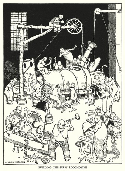 Illustration für Railway Ribaldry von W Heath Robinson von William Heath Robinson
