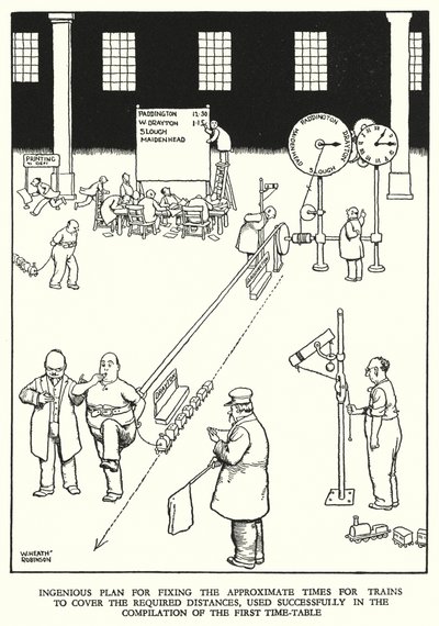 Illustration für Railway Ribaldry von W Heath Robinson von William Heath Robinson