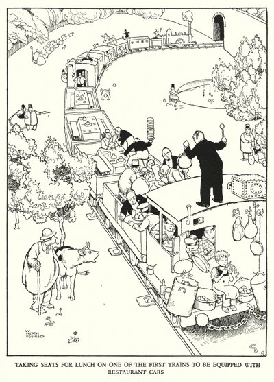 Illustration für Railway Ribaldry von W Heath Robinson von William Heath Robinson