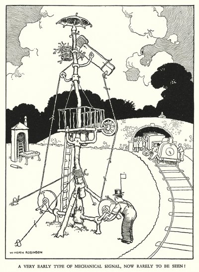 Illustration für Railway Ribaldry von W Heath Robinson von William Heath Robinson
