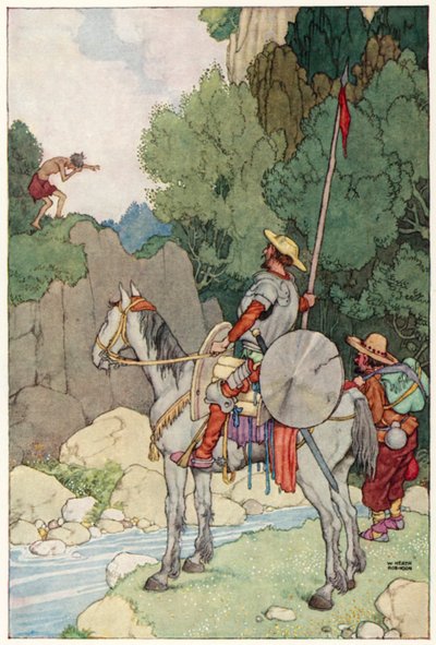 Illustration für Die Abenteuer des Don Quijote (Farblithografie) von William Heath Robinson