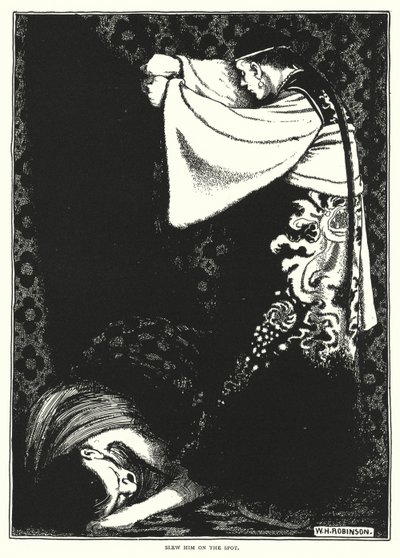 Tötete ihn auf der Stelle (Gravur) von William Heath Robinson