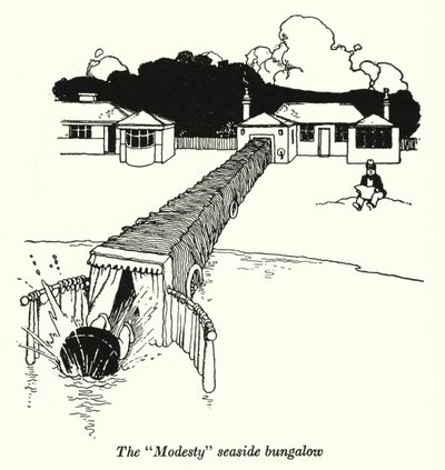 Das "Modesty" Strandbungalow von William Heath Robinson