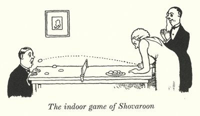 Das Indoor-Spiel Shovaroon (Lithografie) von William Heath Robinson