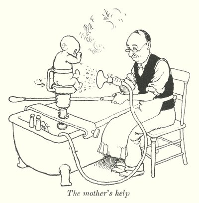 Die Hilfe der Mutter (Litho) von William Heath Robinson