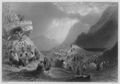 Ein Muster in Connemara (Stich) von William Henry (after) Bartlett