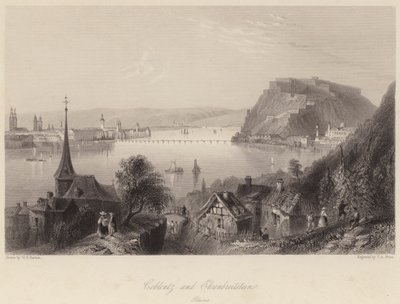 Koblenz und Ehrenbreitstein von William Henry (after) Bartlett