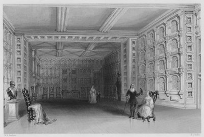 Innenraum eines Zimmers im Malahide Castle, Dublin (Stich) von William Henry (after) Bartlett
