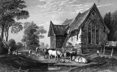 Coggeshall Abbey, Essex, veröffentlicht von George Virtue, 1833 von William Henry Bartlett