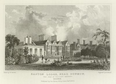 Easton Lodge, nahe Great Dunmow, der Sitz von Viscount Maynard, Essex von William Henry Bartlett